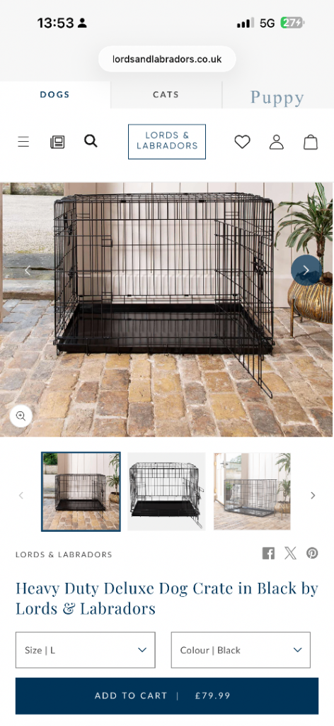 Large dog crate 