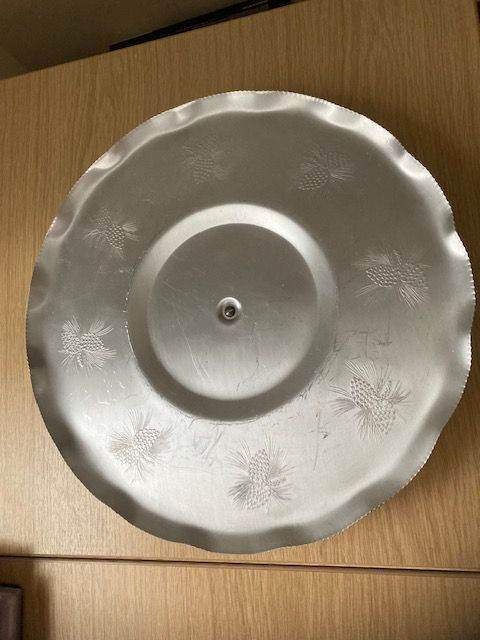 Lazy Suzy Vintage Art Deco Aluminum Hand Wrought Tray