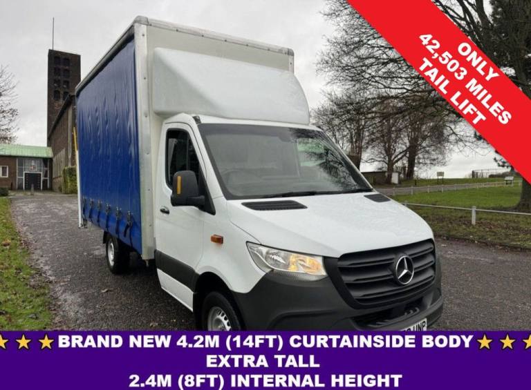 2020 Mercedes-Benz Sprinter 2.0 315Cdi 3.5t. Lwb 4.2m x 2.4m Int. Height Curtainside Tail Lift, E...