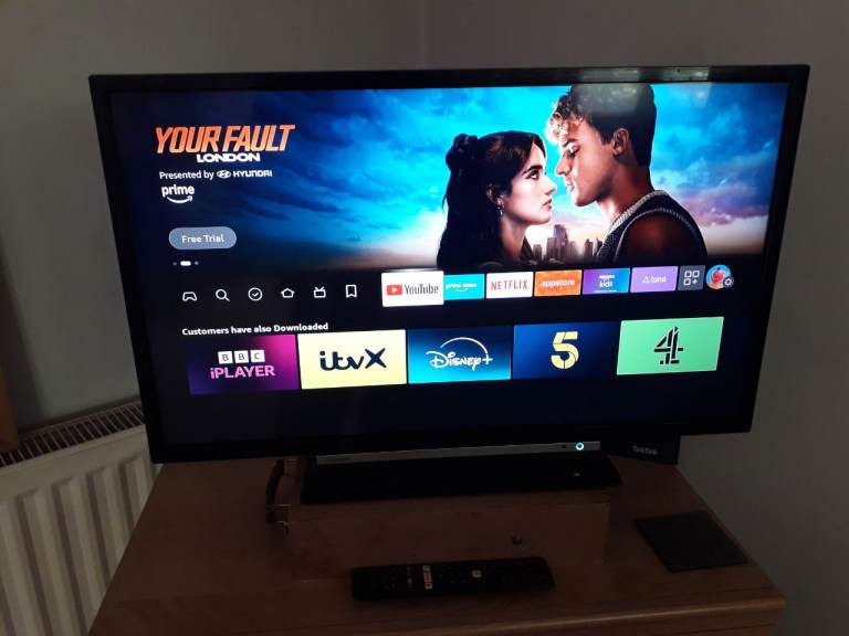 Black Smart TV – Remote Included, Good Condition
