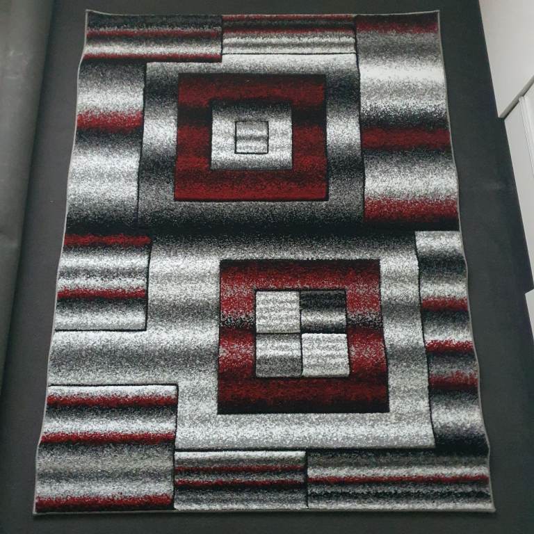Rug - Glamour 650 - Dark Grey/Red - 120cm x 60cm - RRP £37.99 - £25 - SE6 or W4