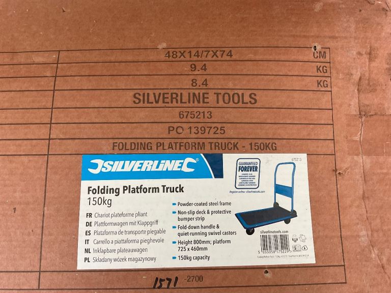SILVERLINE TOOLS FOLDING PLATFORM TRUCK. 150kg CAPACITY