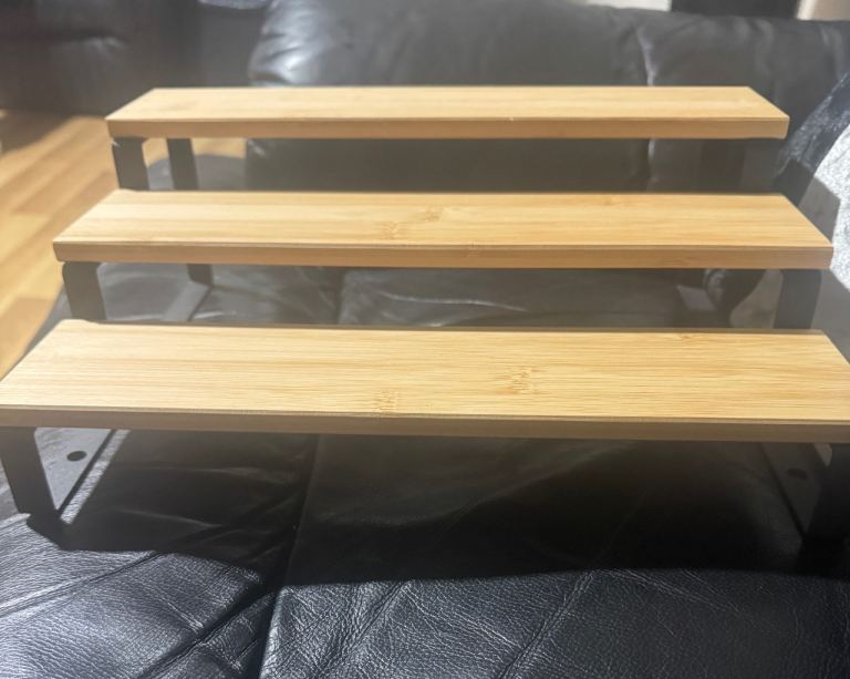 Set of 3 Bamboo Storage Shelves / Spice Racks