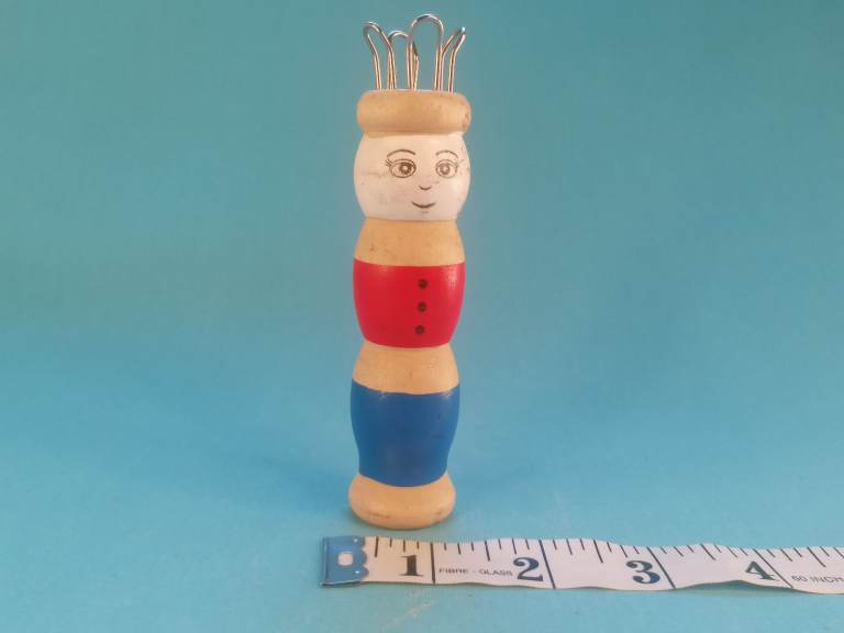 Vintage Wooden Knitting Doll, Knitting Nancy. As seen.