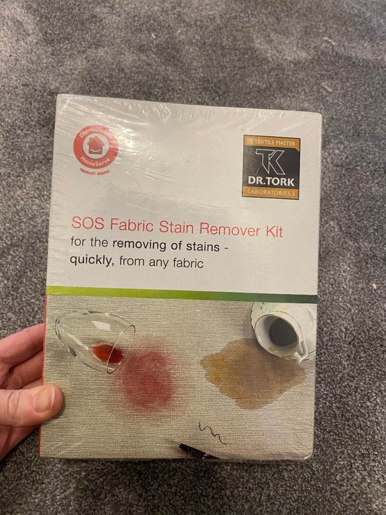 NEW TEXTILE MASTER DR.TORK SOS FABRIC STAIN REMOVER KIT, SEALED 