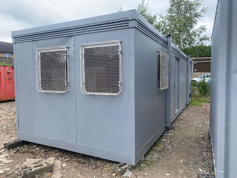 Portable Site Office Cabin – Grey, Fair Condition