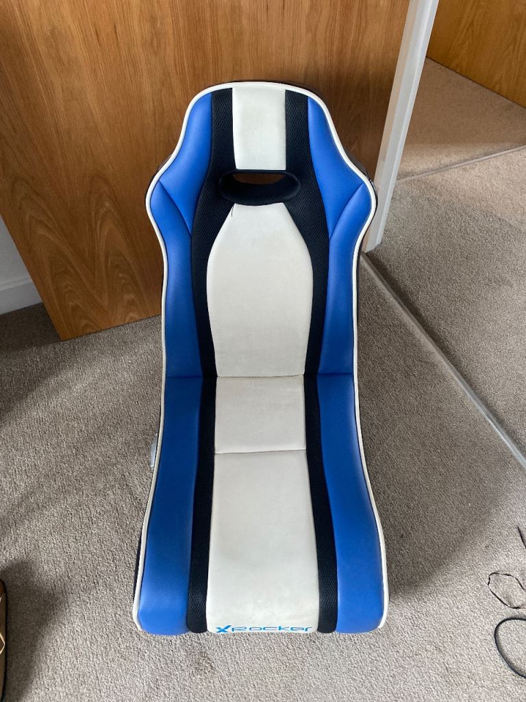 X Rocker Gaming Chair in Blue, White and Black
