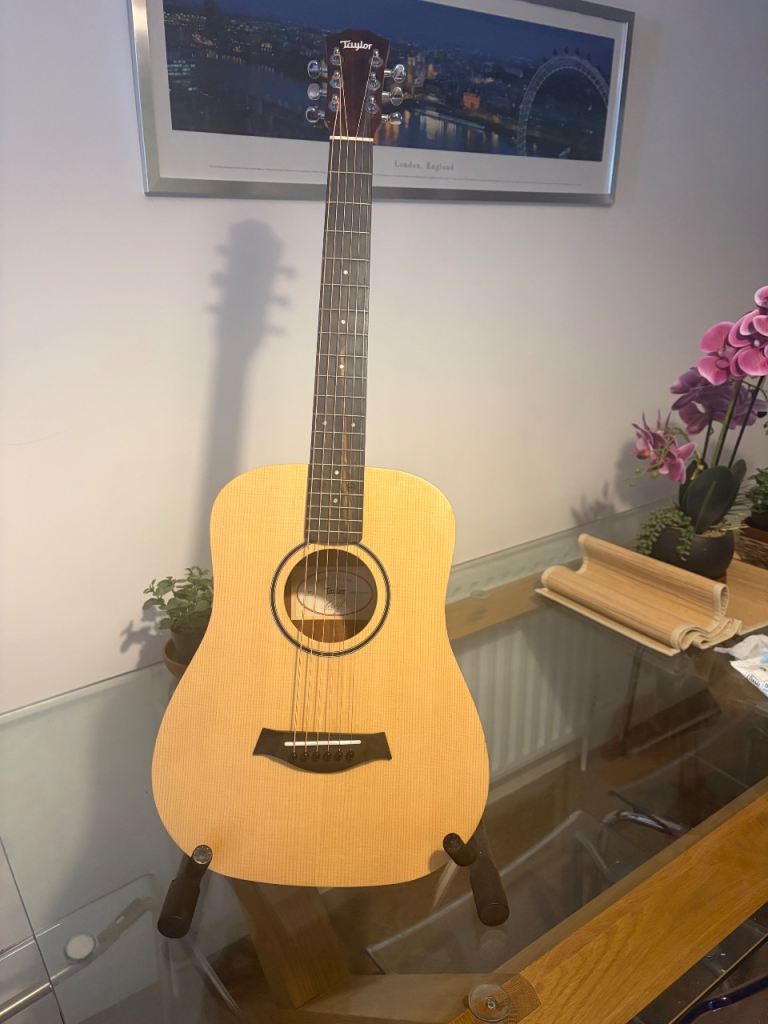 Taylor Acoustic Guitar with Stand – Good Condition