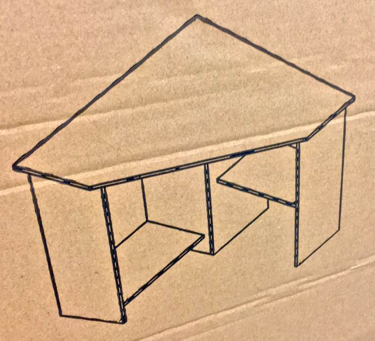 Laura James White Essie Corner Desk (new - still in box), L90cm x D90cm x H73cm