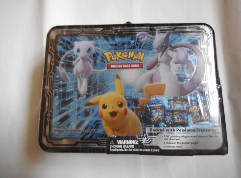 2019 Pokémon Chest Tin Armored Mewtwo Pikachu **English Version/Factory Sealed**