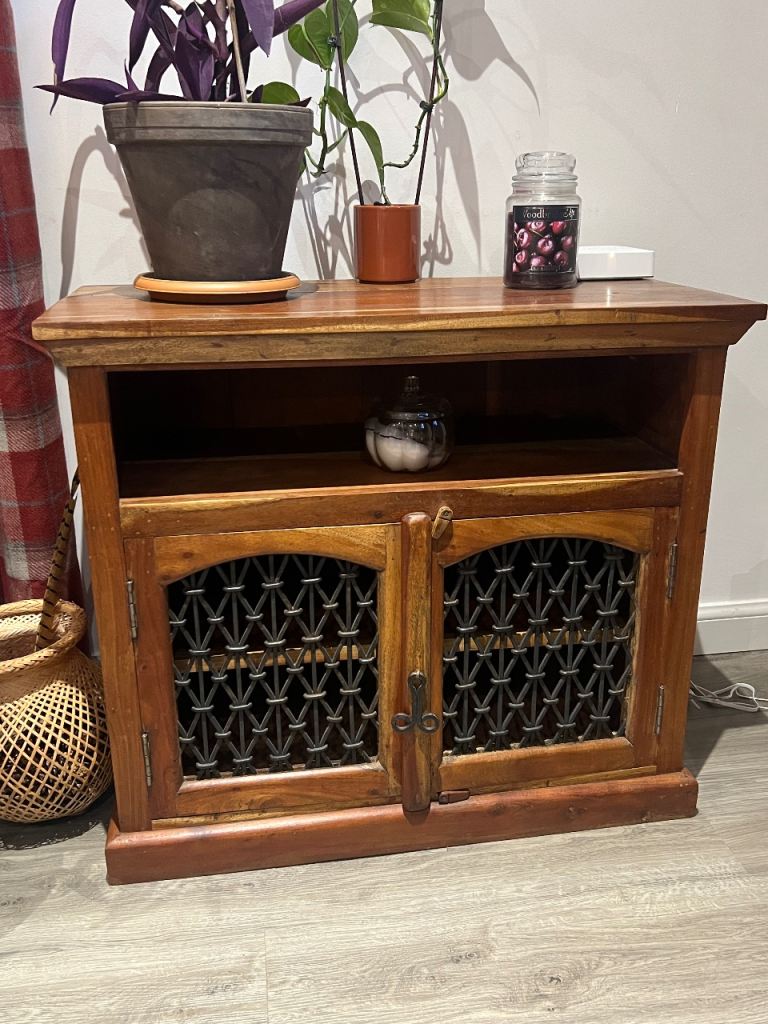 Wooden TV Unit / Sideboard with Storage – Good Condition