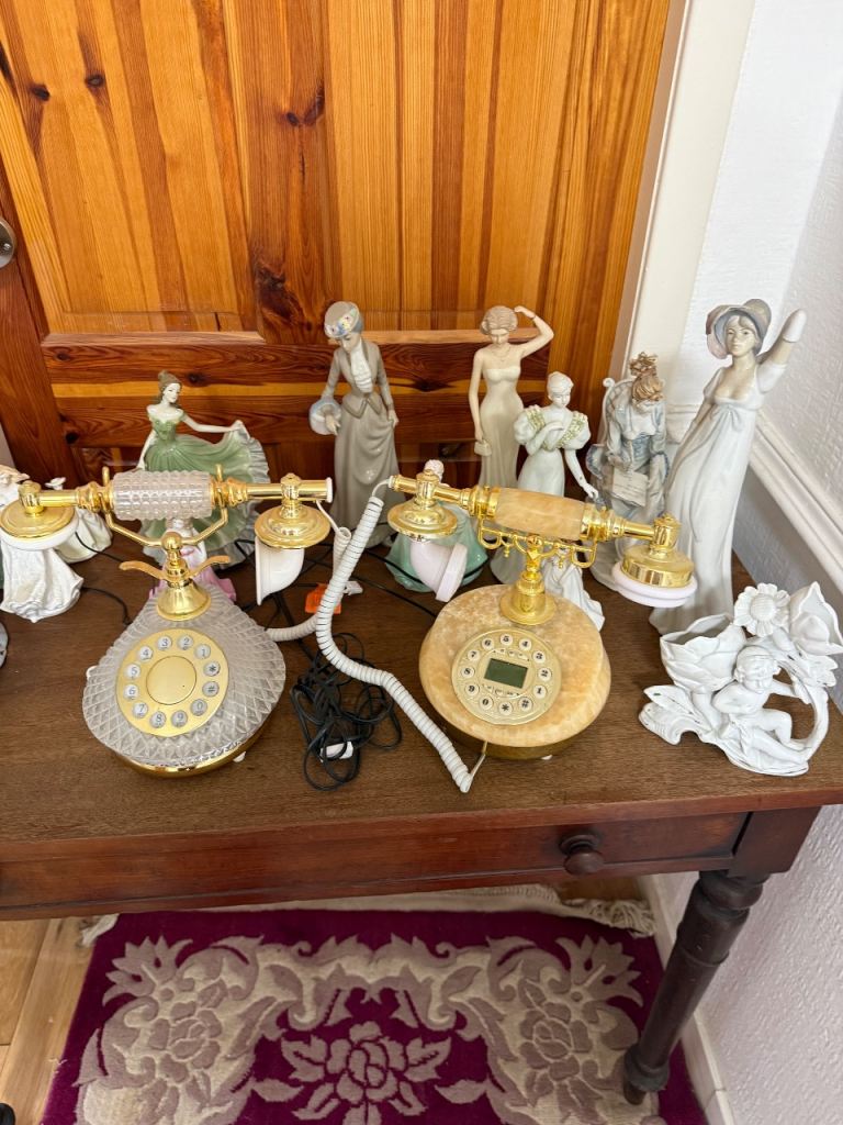 Pair of Vintage Gold Ornate Telephones – Decorative Home Phones