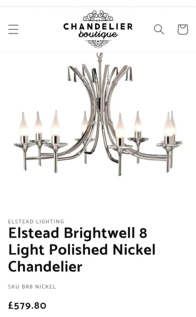 Large, contemporary style Chandelier Plus single wall sconce to match style
