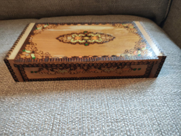 1980, Vintage, Soviet/Bulgarian, Decorative Wooden Jewellery/Jewelry Box - Handmade