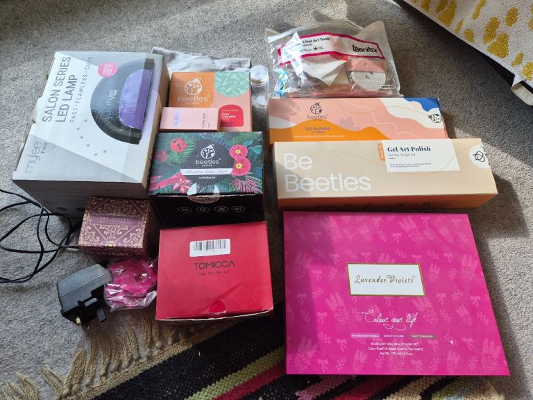 Complete DIY Gel Nail Starter Kit Bundle Mylee LED Lamp, Beetles, etc & Accessories. Barely used