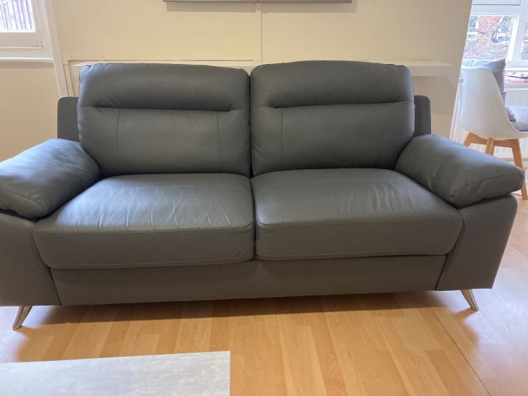 Free Dark Grey Leather Sofa