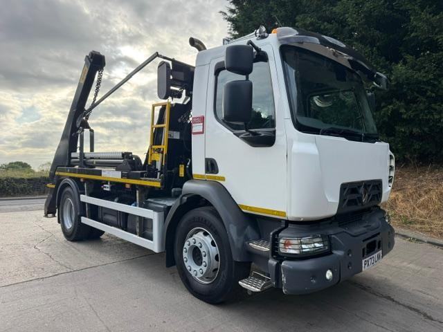 2023 73 Renault D 250 EURO 6 HYVA extending arm skip loader sheet system a/c