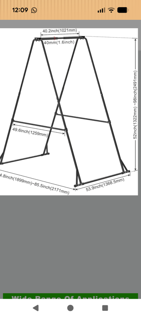 Black Metal Pull-Up A-Frame – Good Condition