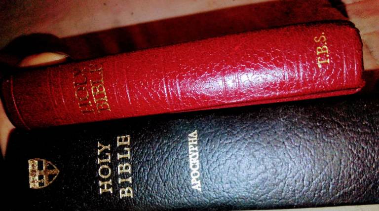 BEAUTIFUL GENUINE LEATHER ANTIQUE BIBLES BOTH CLEAN AND NICE TO READ ENGLISH