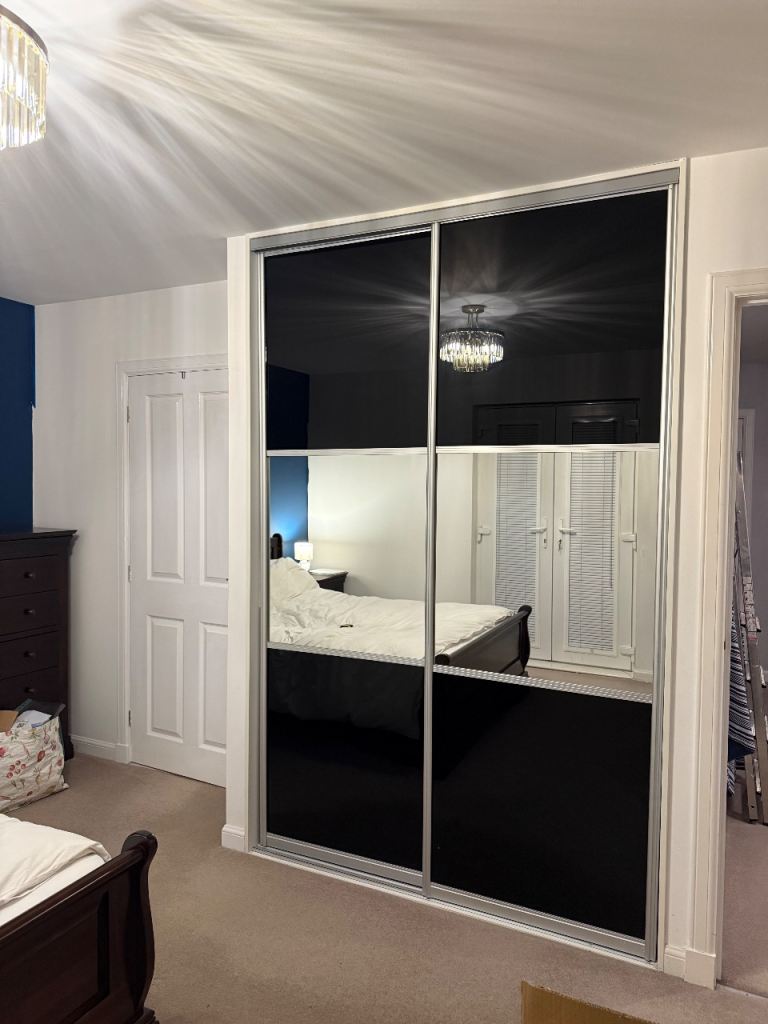 2 x sliding wardrobe doors with frame