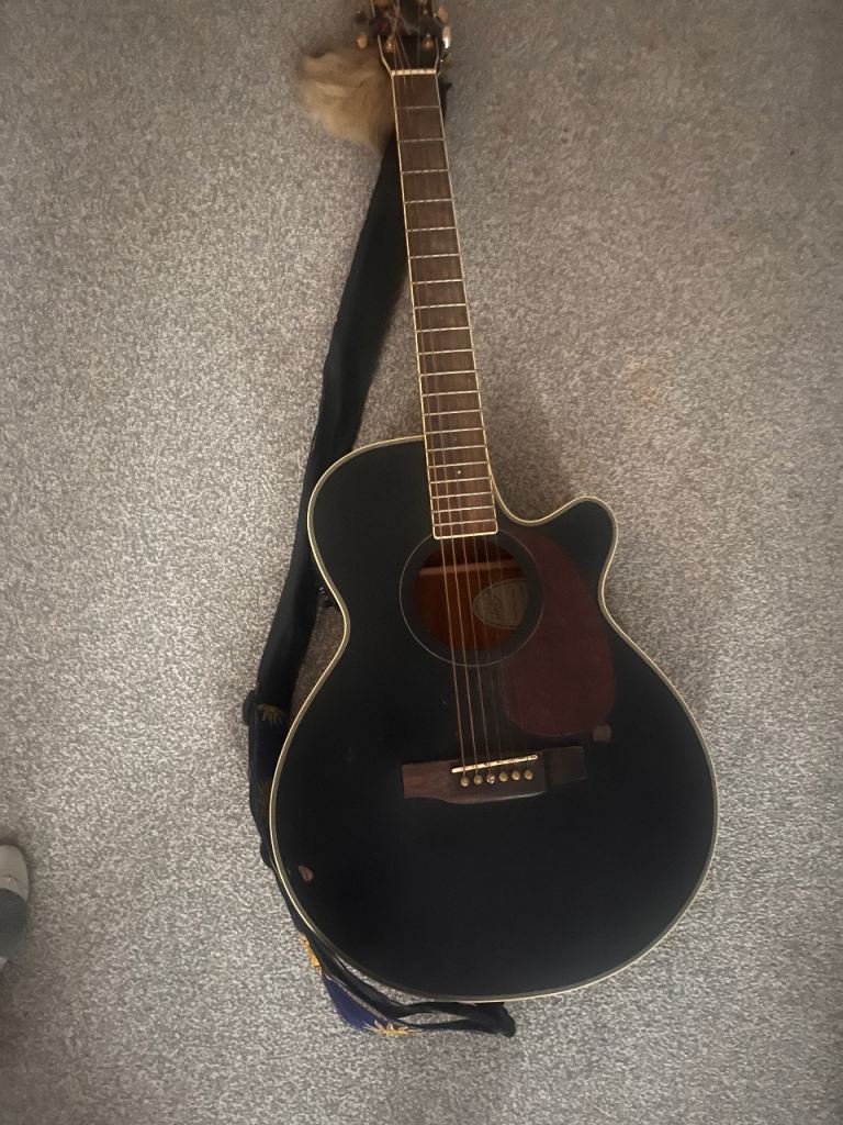 Hudson electro acoustic guitar  - Black, Good Condition