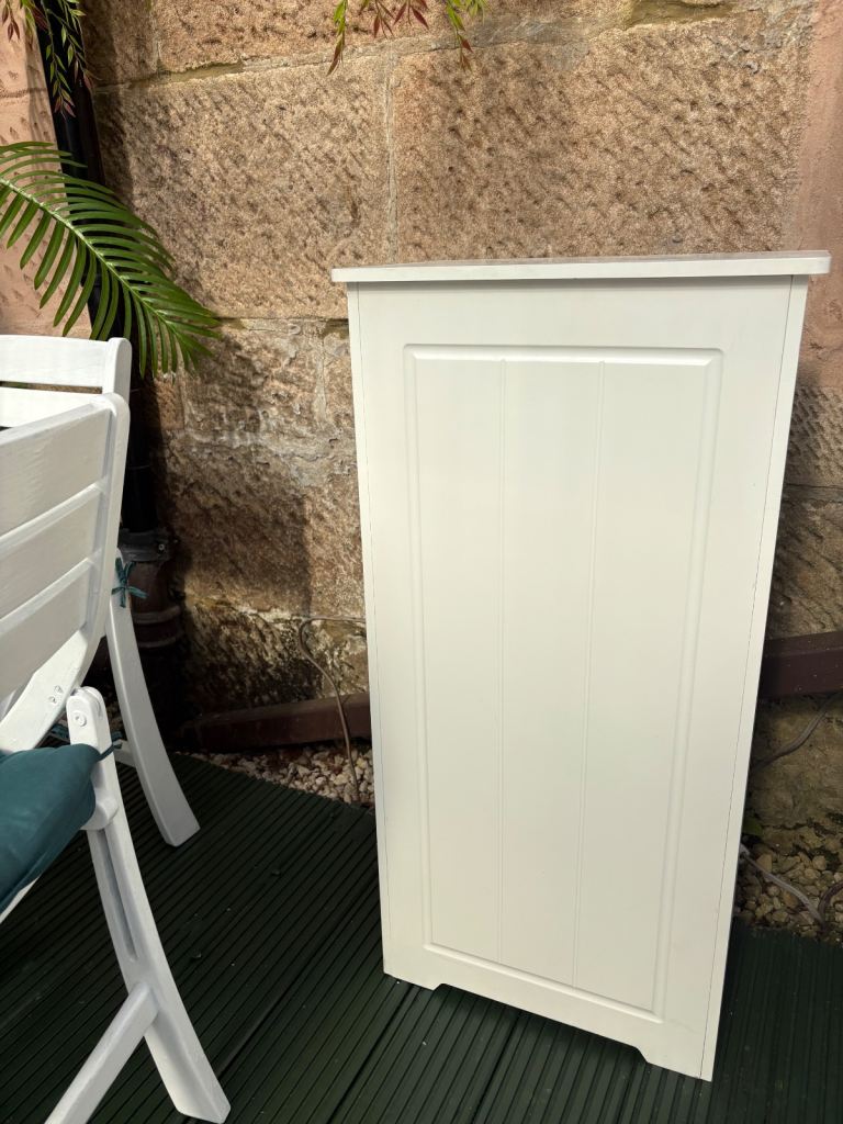White wooden storage box 