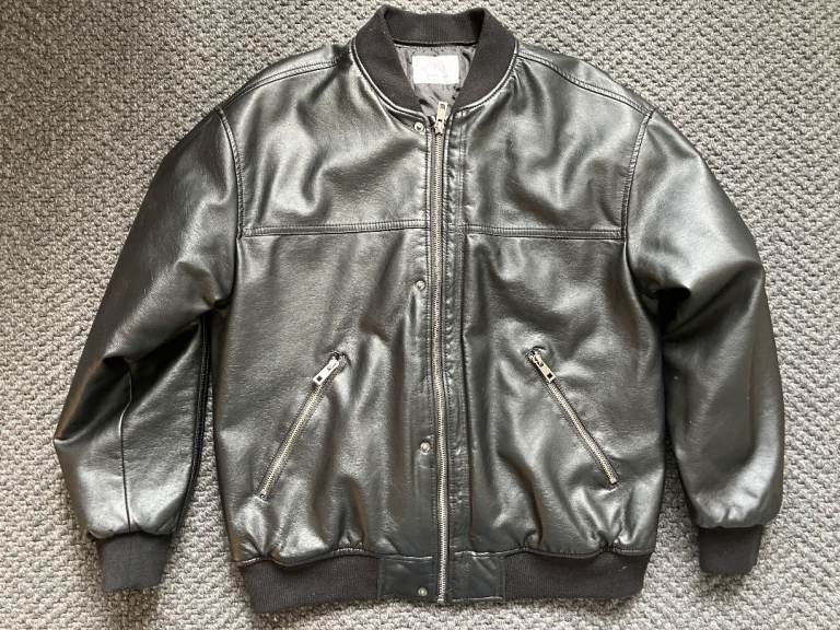 Zara Black Leather Bomber Jacket - Kids Age 13-14yrs  (Unused - Mint Condition) 
