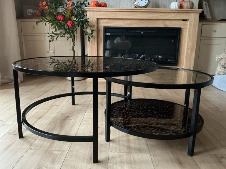 Large round nest of coffee tables