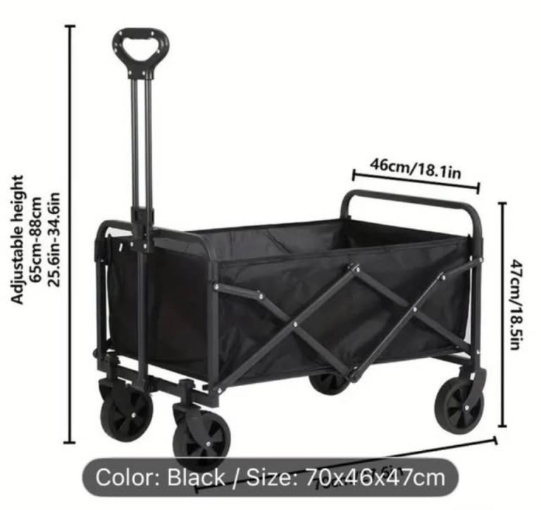 Can deliver brand new black 4-wheel garden festival trolley cart collapsing adjustable 