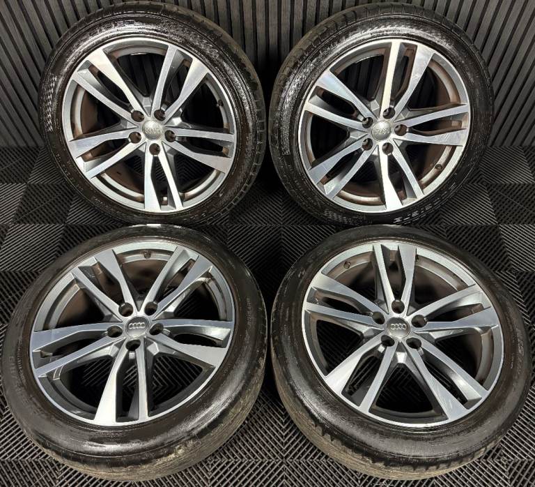 19'' GENUINE AUDI A6 C8 S LINE 5 DOUBLE SPOKE ALLOY WHEELS TYRES ALLOYS