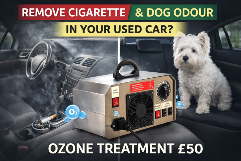 Ozone Deep Cleaning – Cars / Smoke / Pet / Damp Smells –Appointments available 