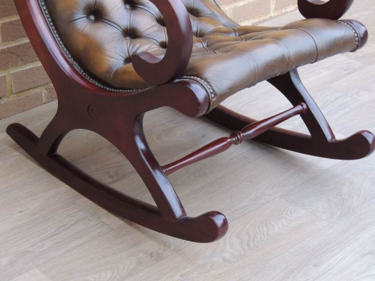 Whiskey Brown Chesterfield Rocking Chair (UK Delivery)