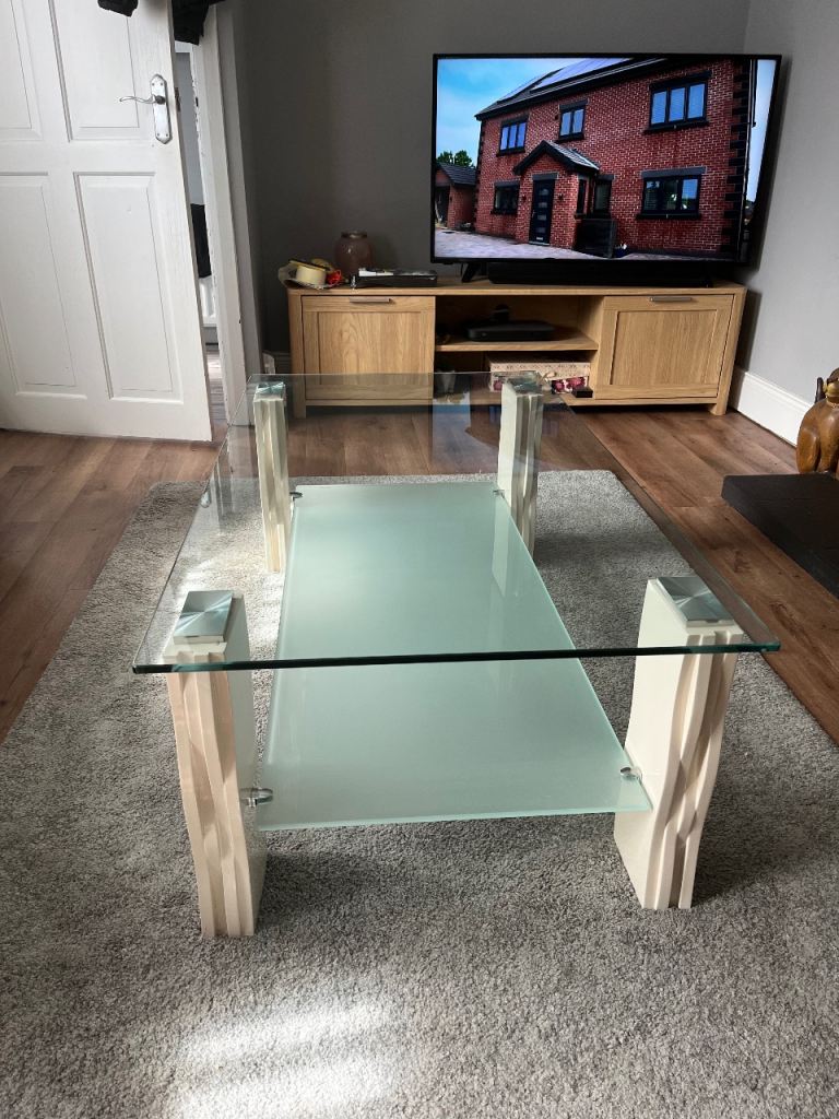 Glass coffee table