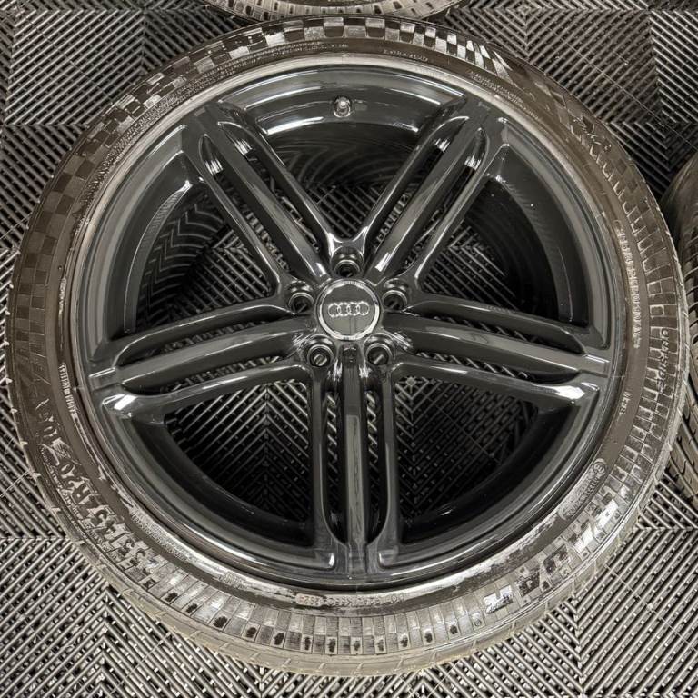20'' GENUINE AUDI Q5 5 TRIPLE SPOKE SEGMENT BLACK S LINE TYRES ALLOY WHEELS ALLOYS