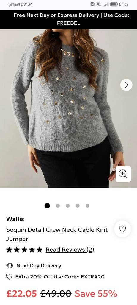 BNWT 10/12 WALLIS CHRISTMAS JUMPER 10/12