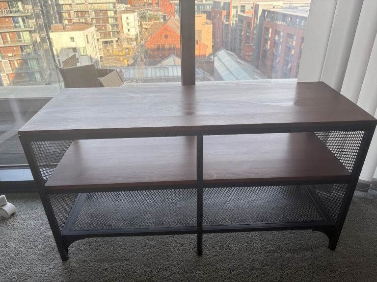 Industrial Style TV Unit / Console Table – Brown & Black