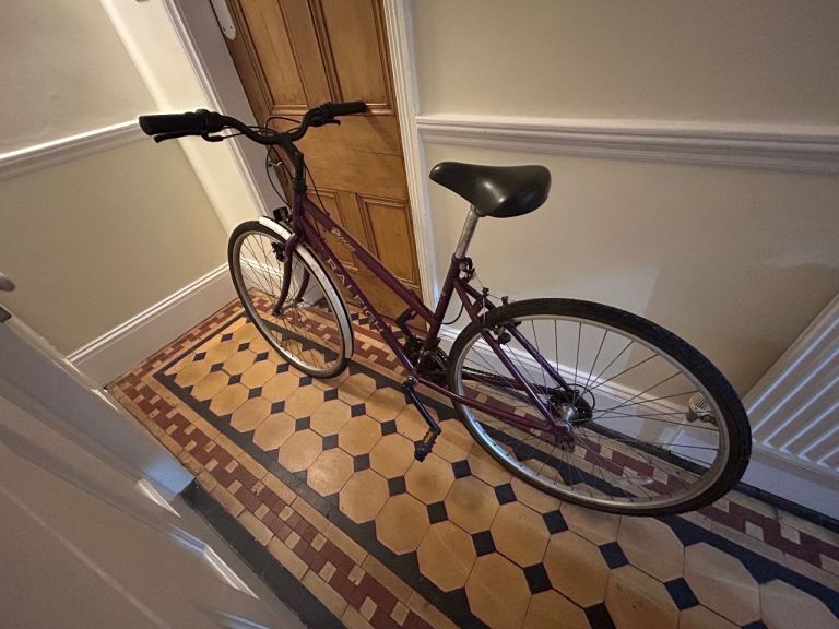 Raleigh Pioneer Vintage Hybrid Bike Red, Rides Well (15 Speed)