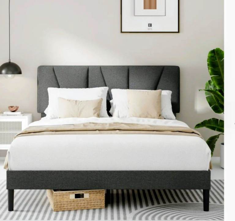 image for Double bed with hybrid memory mattress