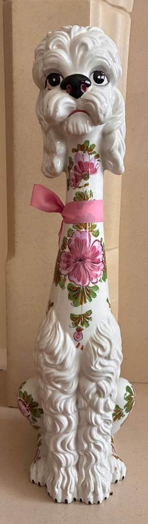 Ceramic Poodle Figurine made in Italy 