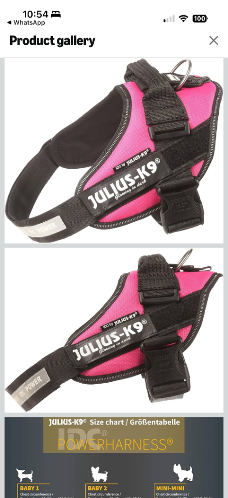 Julius-K9 Dog Harness in Pink Brand New (Medium)