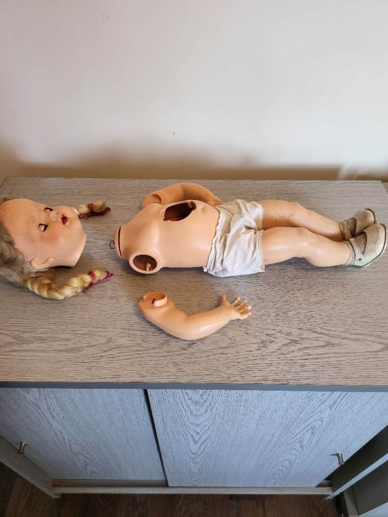 Vintage 21” British National Doll London For Restoration. D