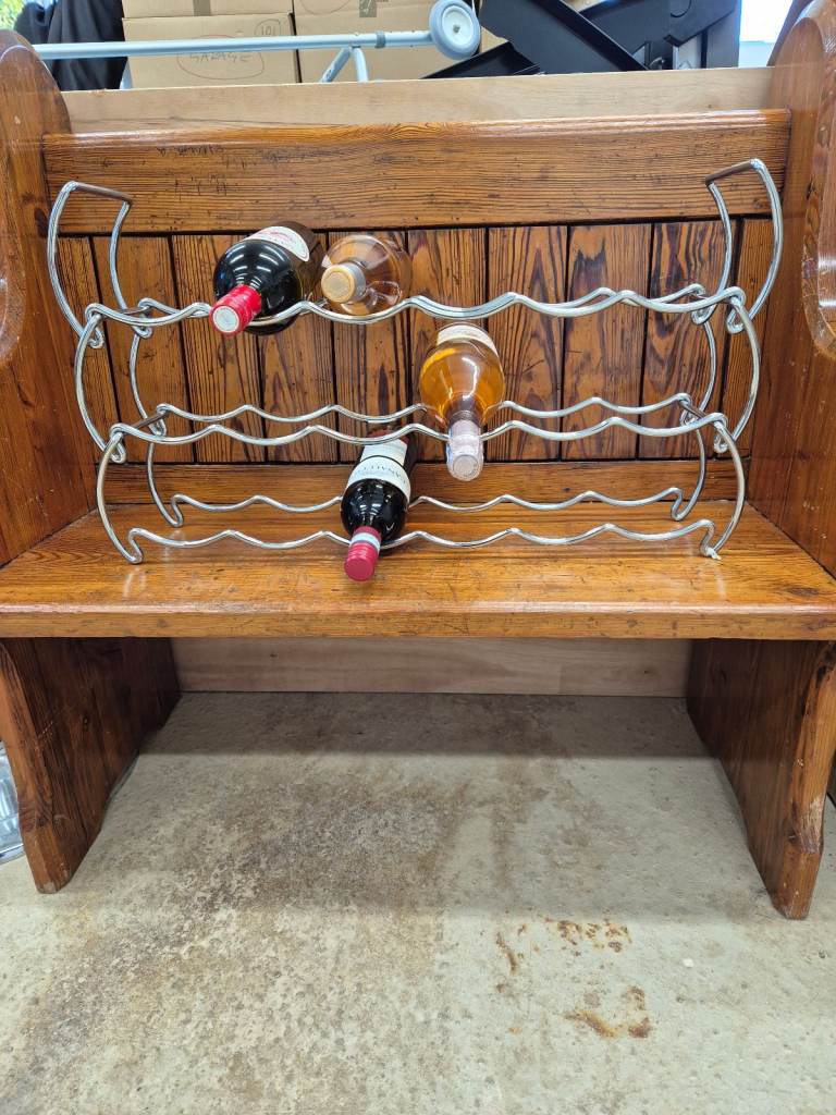 Silver metal wine rack
