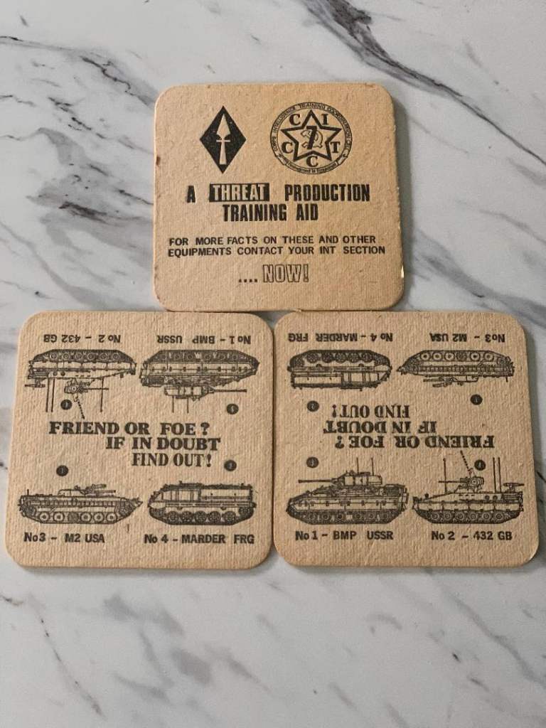 EXTREMELY RARE BRITISH ARMY IN GERMANY COLD WAR BEER MATS
