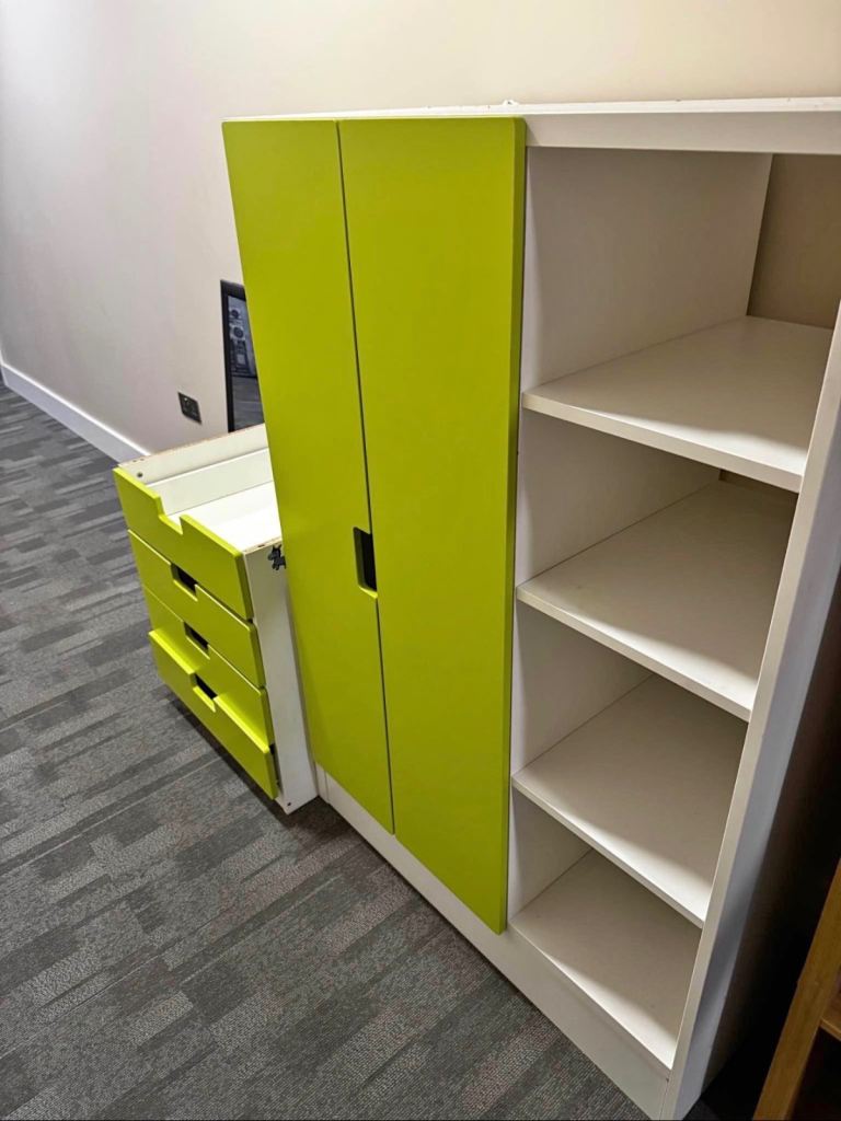 IKEA Smastad Green & White wardrobe and drawer set