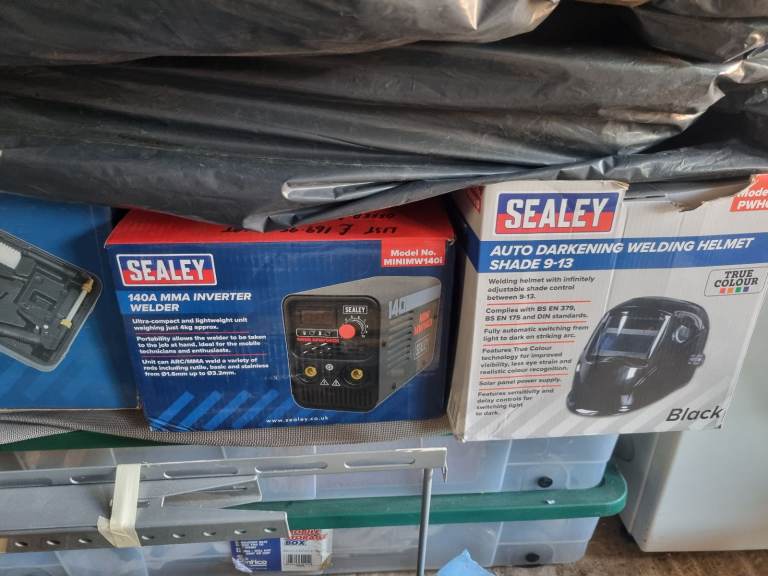 Sealey welder and reactive mask.