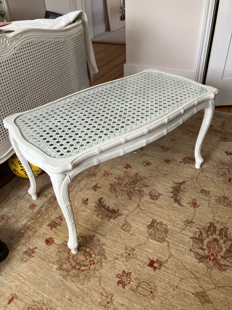 French style wooden glass top coffee table