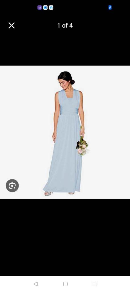 2x Light Blue Maxi Bridesmaid Dress - One Shoulder Design