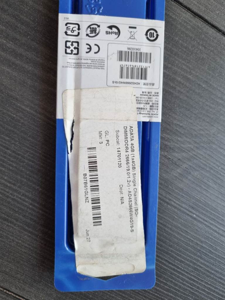 brand new ram 4gb 2666mhz ddr4 so-dimm for laptop or small pc upgrade module