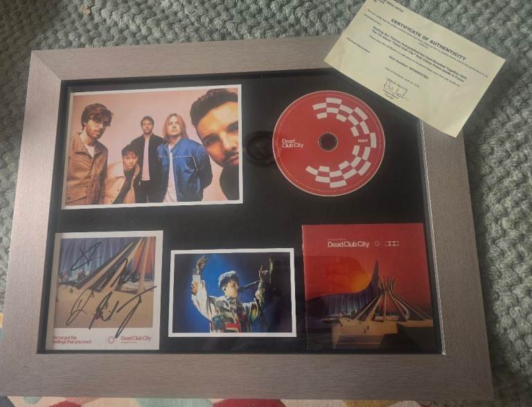 Framed Music Memorabilia with CD and Signatures