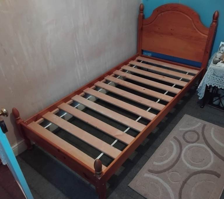 Free pine single bed frame 